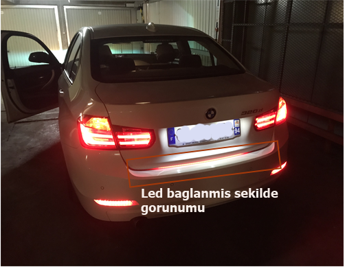 Bmw f30 bagaj alti kayan led baglantisi 5