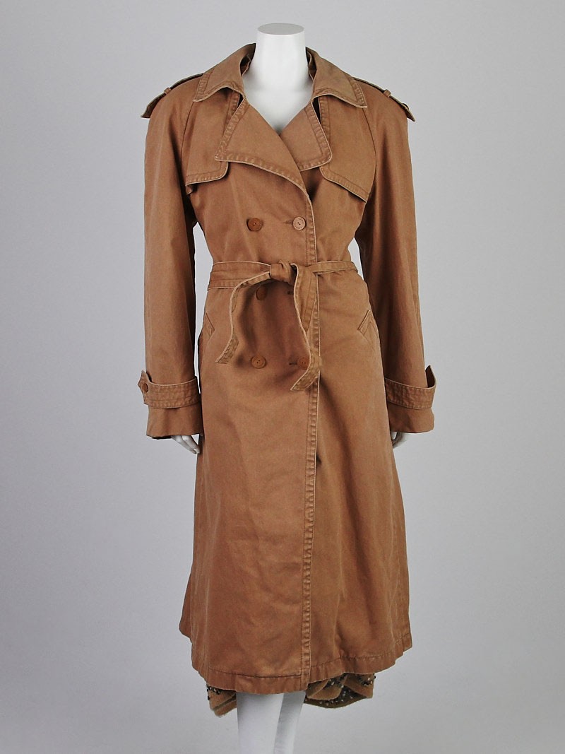 Manteau-longue-Chanel-Camel-melange-de-coton