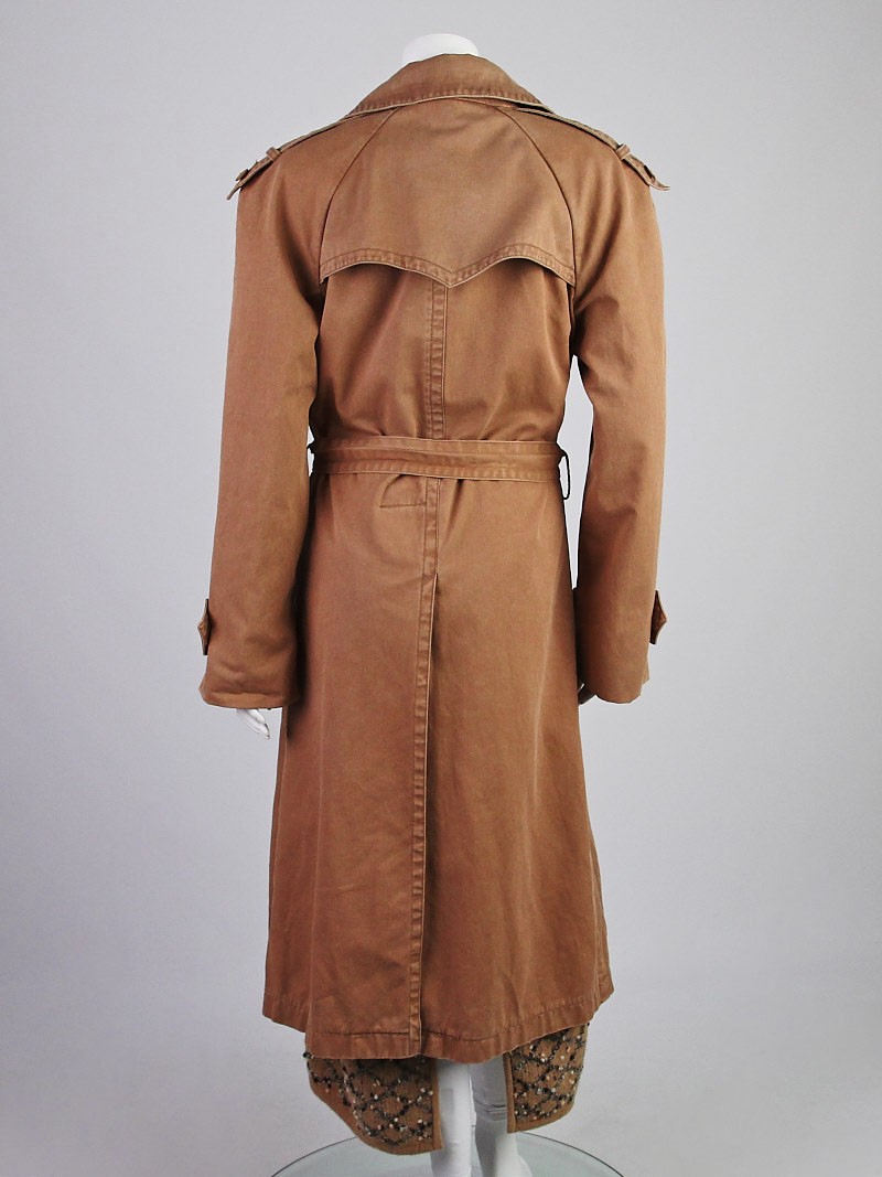 Manteau-longue-Chanel-Camel-melange-de-coton