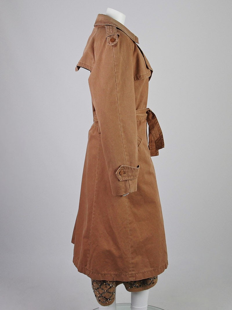 Manteau-longue-Chanel-Camel-melange-de-coton