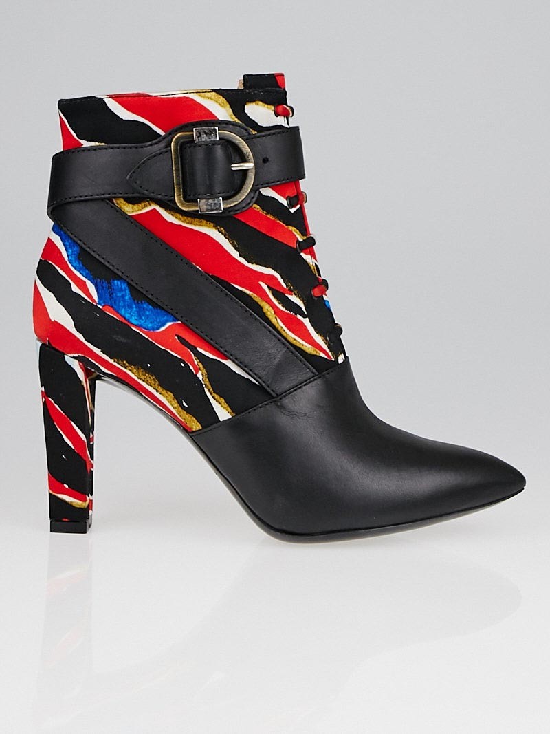 Balenciaga-en-cuir-noir-et-soie-imprimee