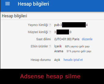 adsense-hesabi-silme flatcast tema