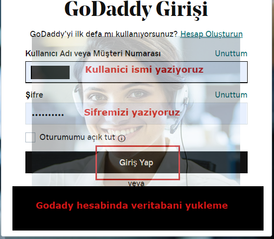 godaddy-hesabinda-veri-tabani-yukleme flatcast tema